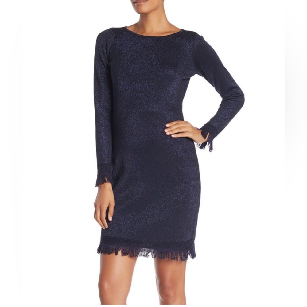Nanette by Nanette Lepore Navy Blue Long-Sleeve Sheath Sweater Dress, NWT